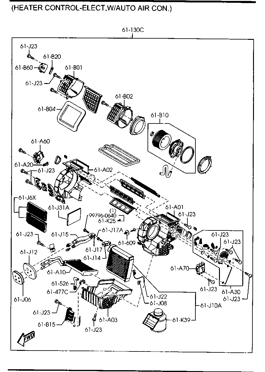 MAZDA B P4K- 61J6X - Фильтр воздуха в салоне parts5.com