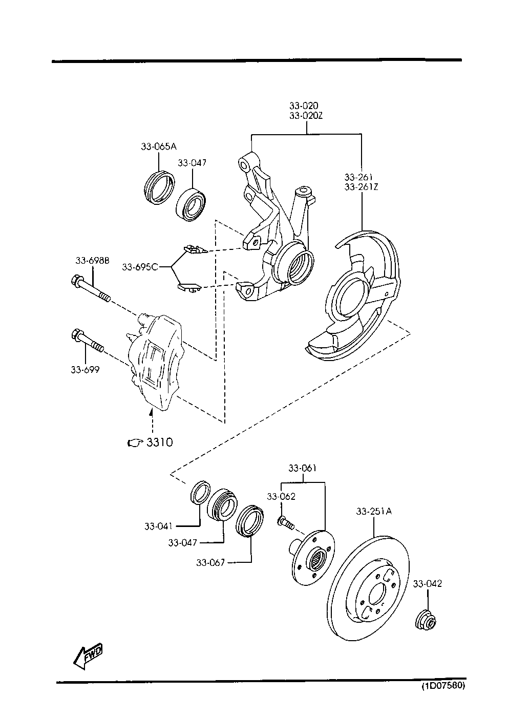 MAZDA B001-33-047 - Комплект подшипника ступицы колеса parts5.com