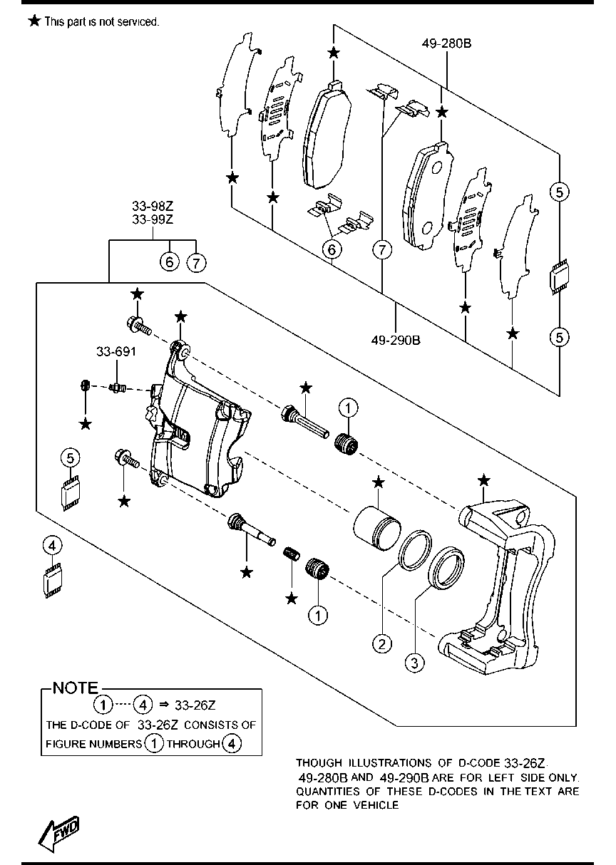 MAZDA B4Y7-33-99ZB - Тормозной суппорт parts5.com