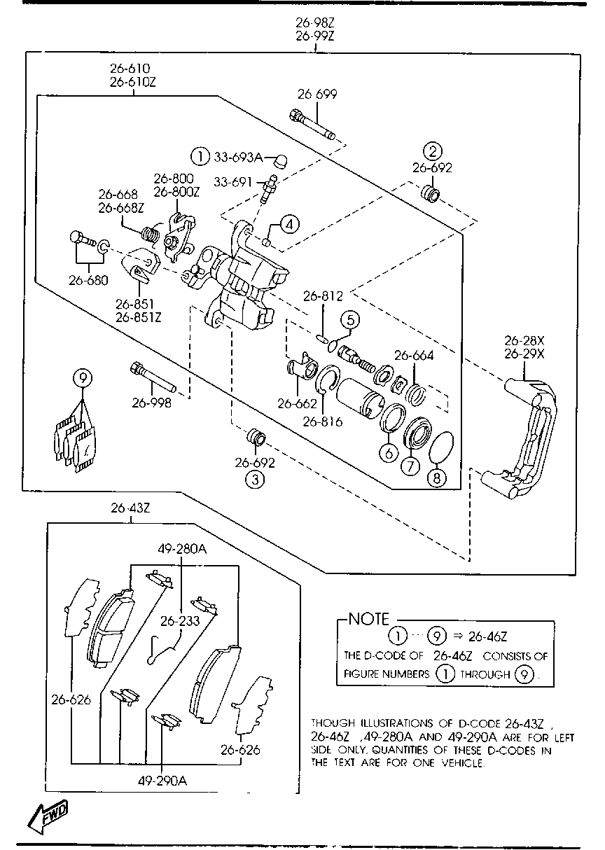 MAZDA GJZA-26-98ZB - Тормозной суппорт parts5.com