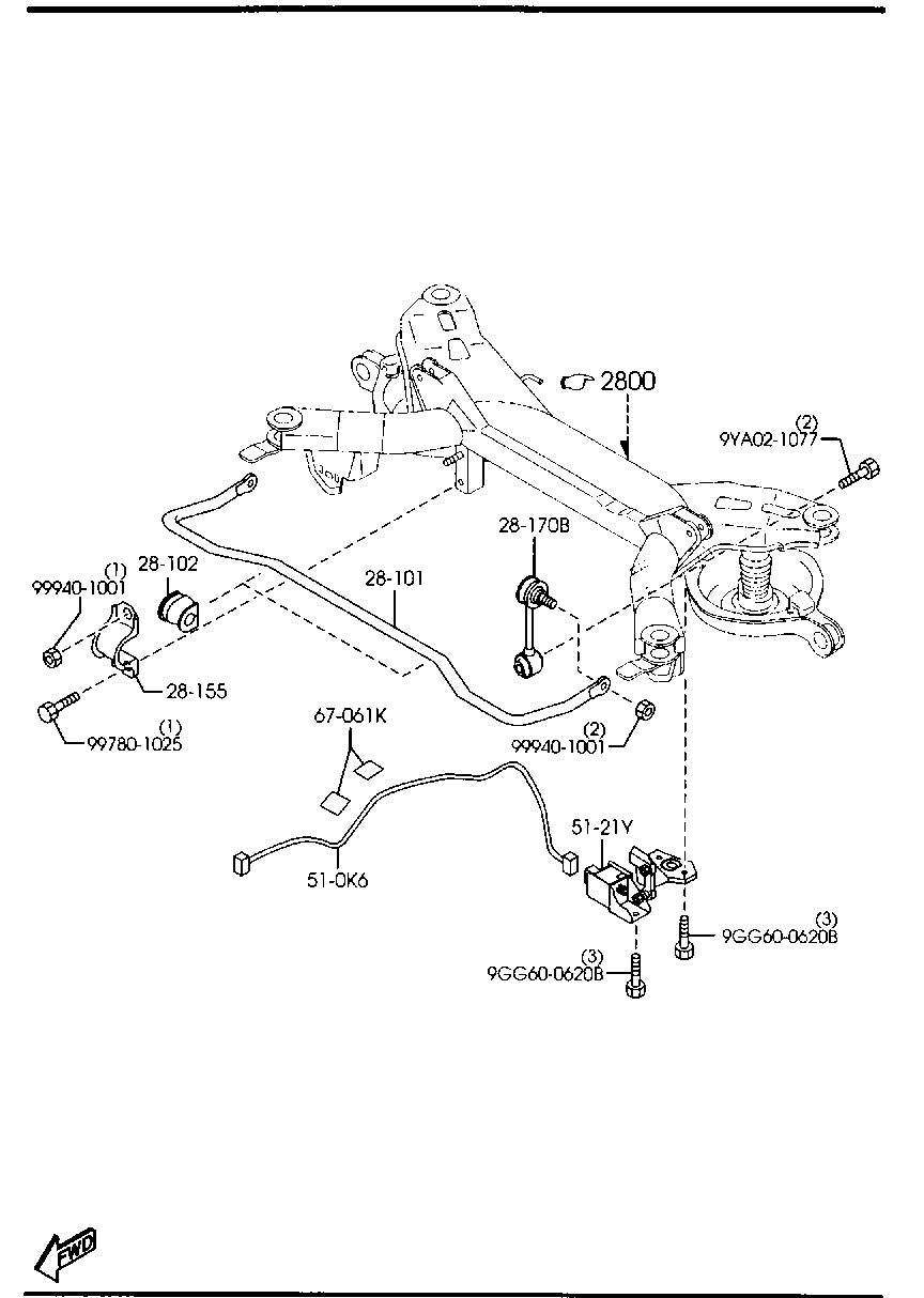 MAZDA GJ6A-28-170A - Тяга / стойка, стабилизатор parts5.com