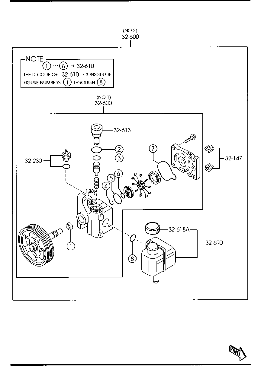 MAZDA D350-32-230 - Датчик давления масла, рулевой механизм с усилителем parts5.com