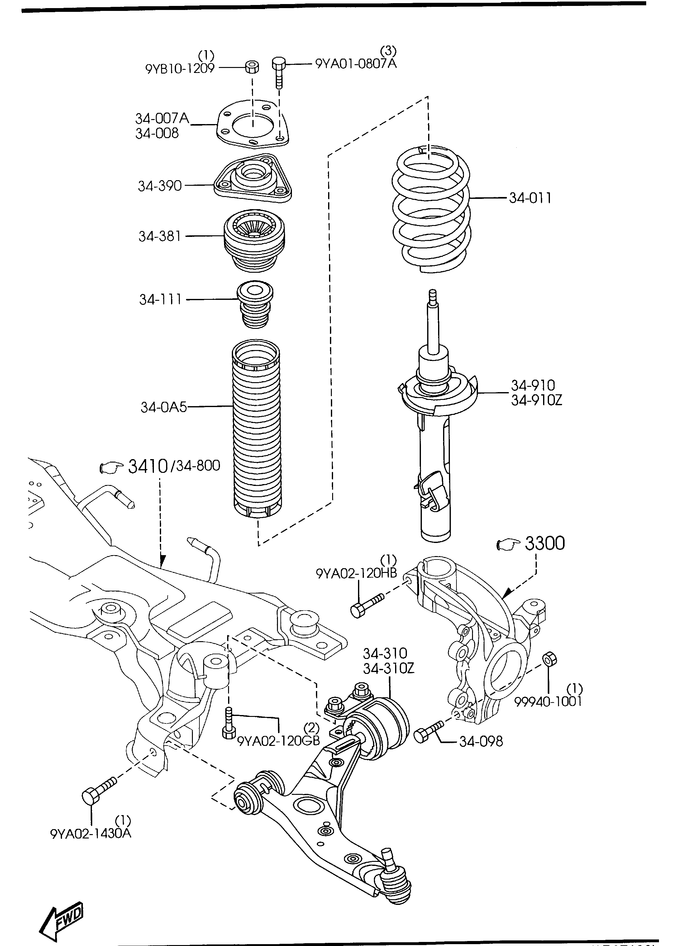 FORD B32H-34-300A - Рычаг подвески колеса parts5.com