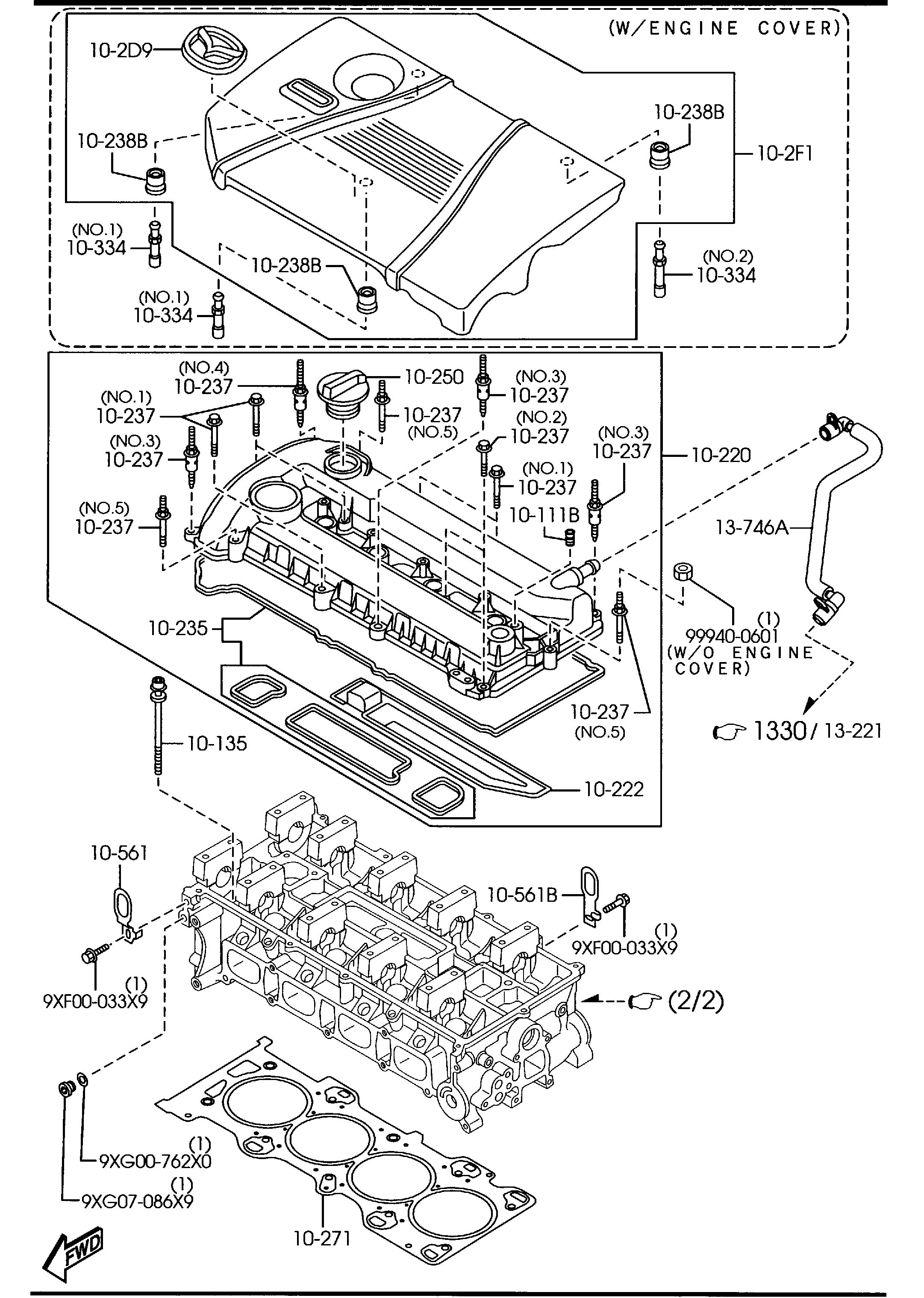 MAZDA LF01-10-1F5 - Уплотнительное кольцо, стержень клапана parts5.com