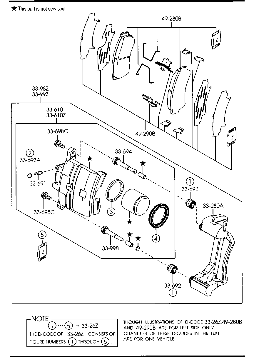 MAZDA GSZD-33-99Z - Тормозной суппорт parts5.com