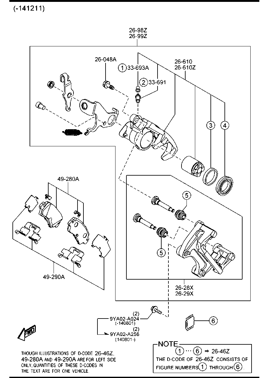 MAZDA K0Y1-26-99ZA - Тормозной суппорт parts5.com