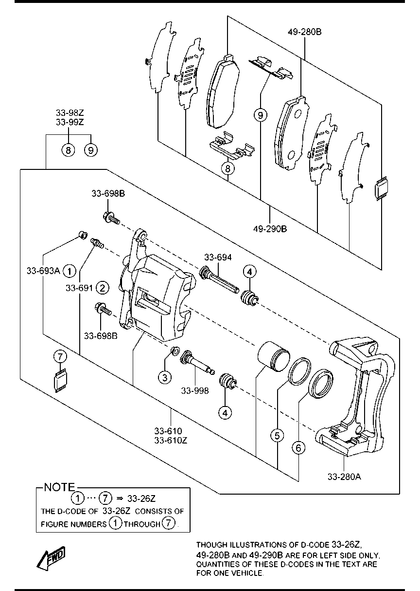 MAZDA K0Y1-33-29Z - Комплектующие для колодок дискового тормоза parts5.com