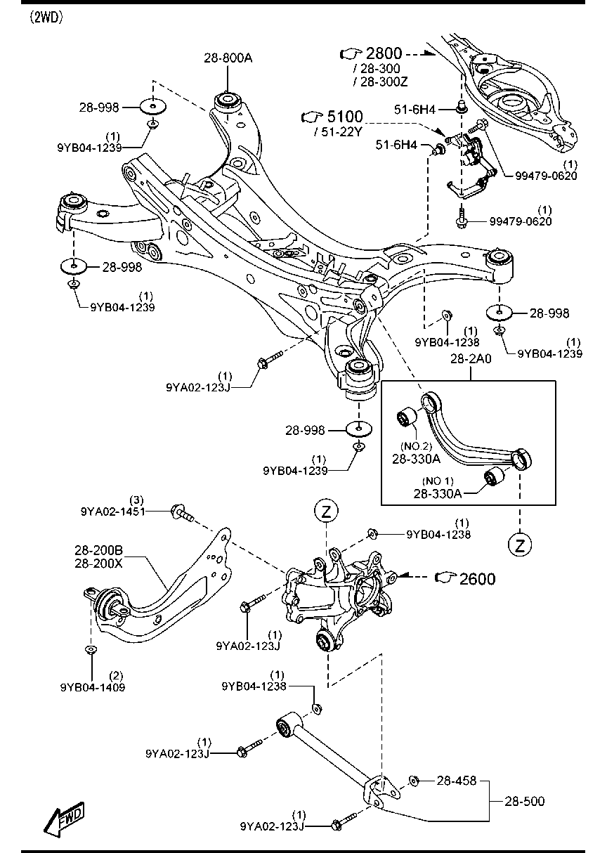 MAZDA KD35-28-250C - Сайлентблок, рычаг подвески колеса parts5.com