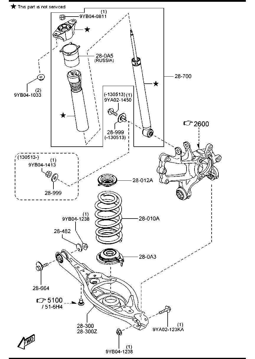 MAZDA KD35 28 350* - Сайлентблок, рычаг подвески колеса parts5.com