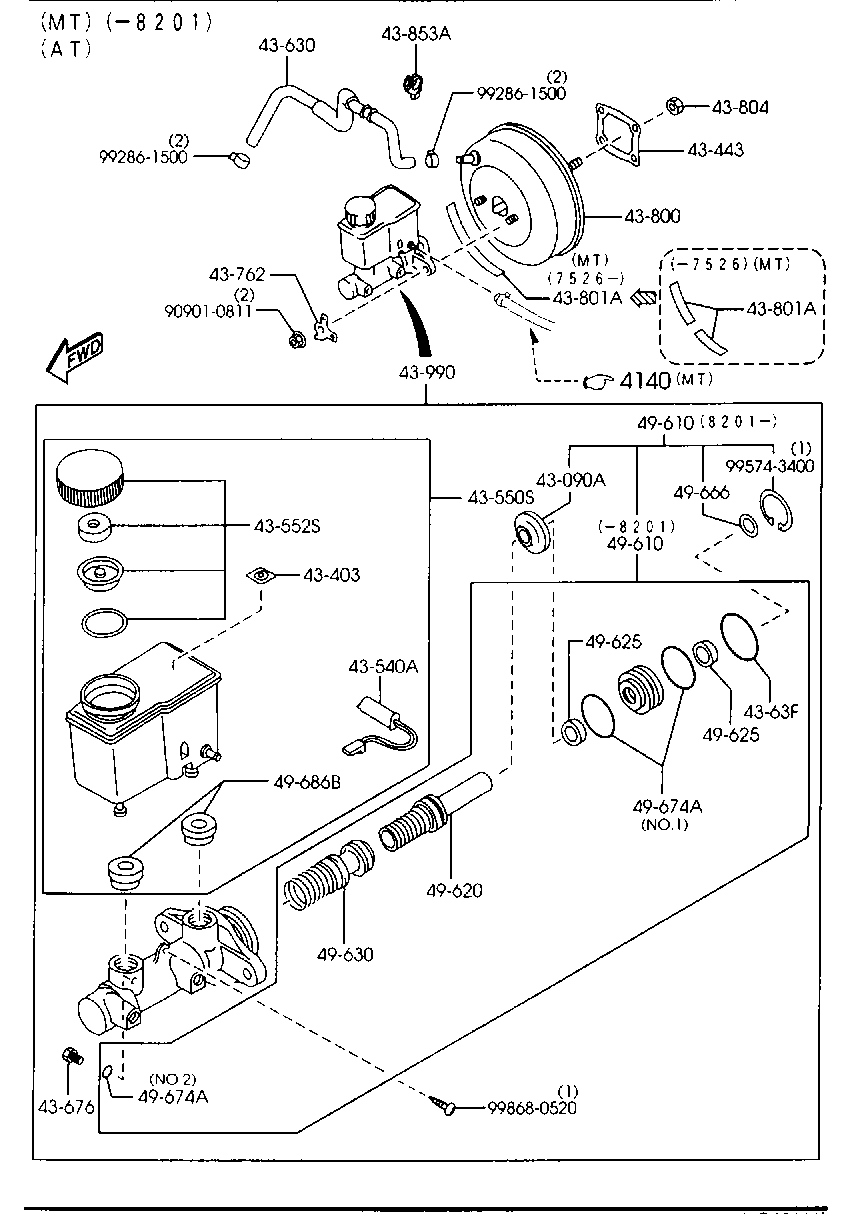 MAZDA BCYA-43-41Z - Ремкомплект, главный тормозной цилиндр parts5.com