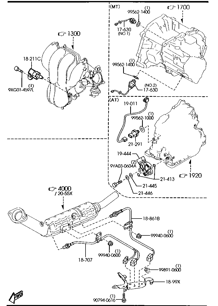 MAZDA L301-18-211 - Датчик, давление во впускной трубе parts5.com