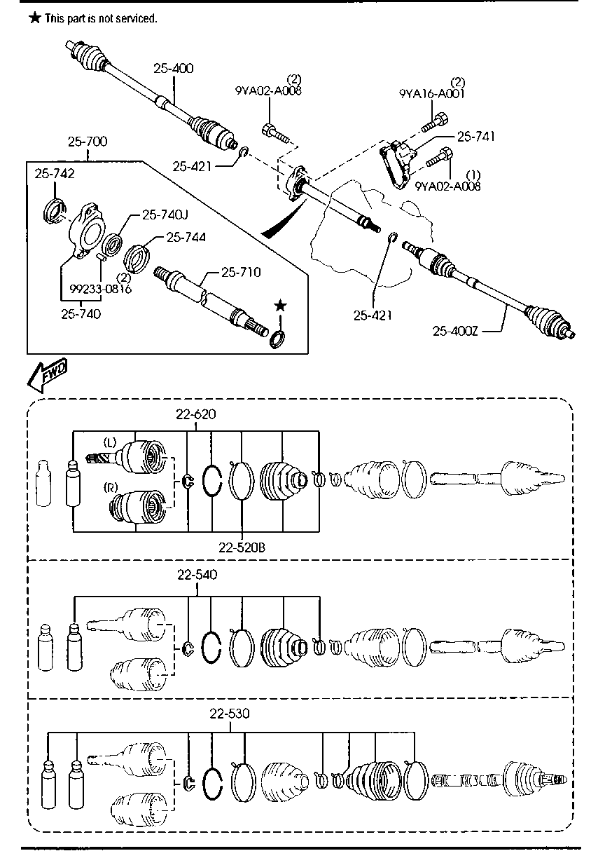 MAZDA GP34-25-50XC - Шарнирный комплект, ШРУС, приводной вал parts5.com