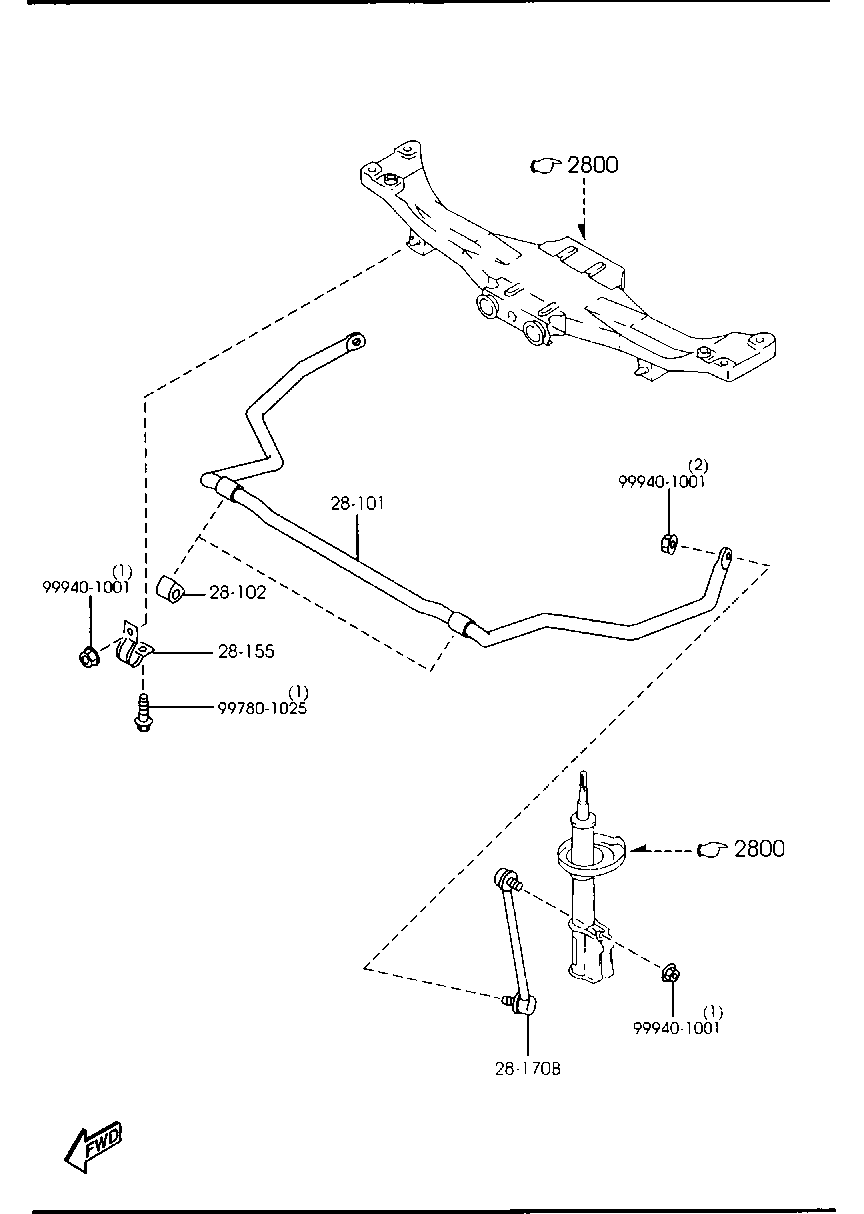 NISSAN BC1D-28-170A - Тяга / стойка, стабилизатор parts5.com