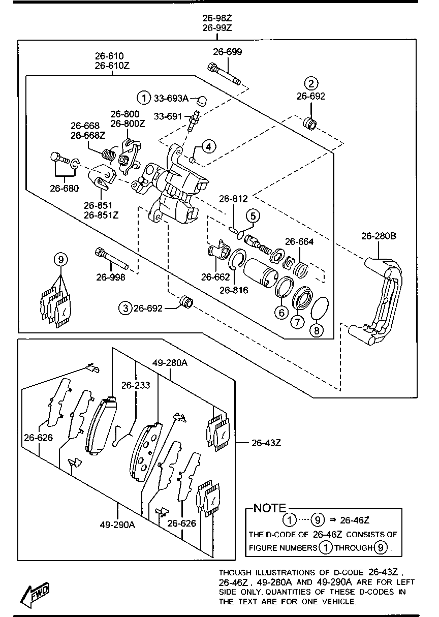 MAZDA GJZA-26-98ZC - Тормозной суппорт parts5.com