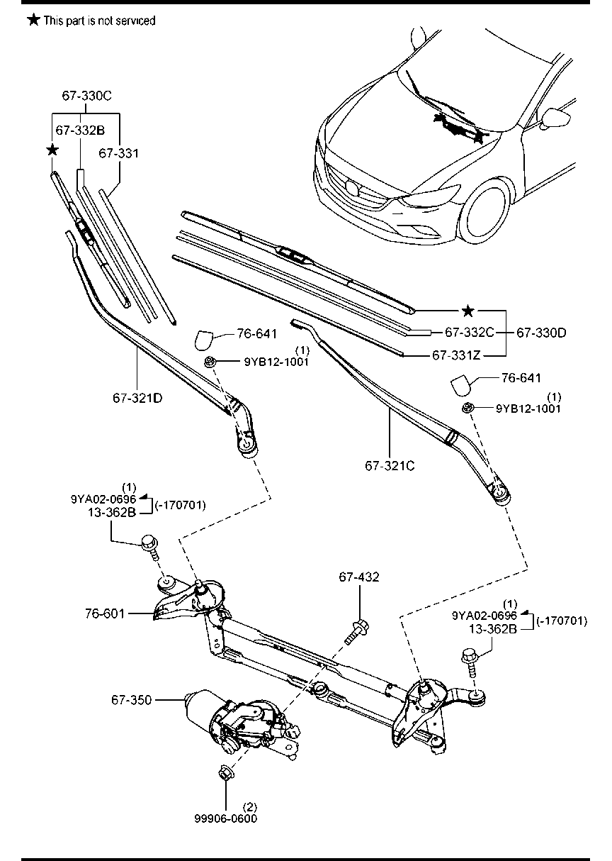 MAZDA KD53-67-330 - Щетка стеклоочистителя parts5.com