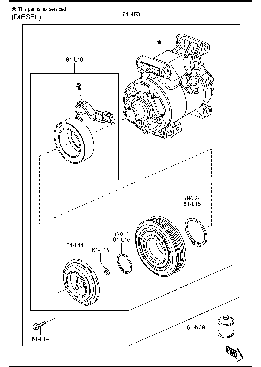 MAZDA KD45-61-450A - Компрессор кондиционера parts5.com