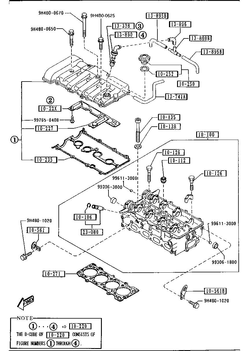 MAZDA FS01-10-210D - Прокладка, крышка головки цилиндра parts5.com