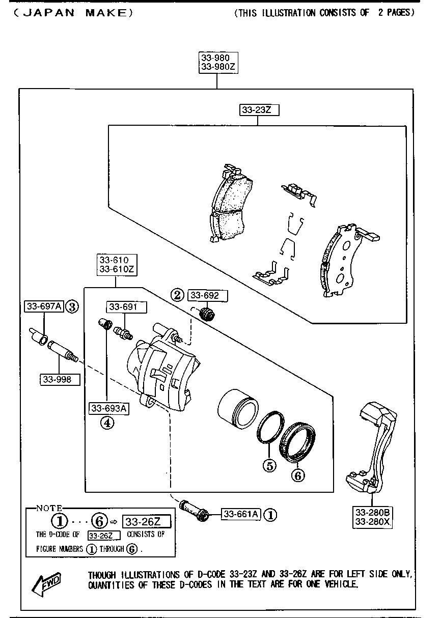 MAZDA GAYR-33-23ZA - Тормозные колодки, дисковые, комплект parts5.com