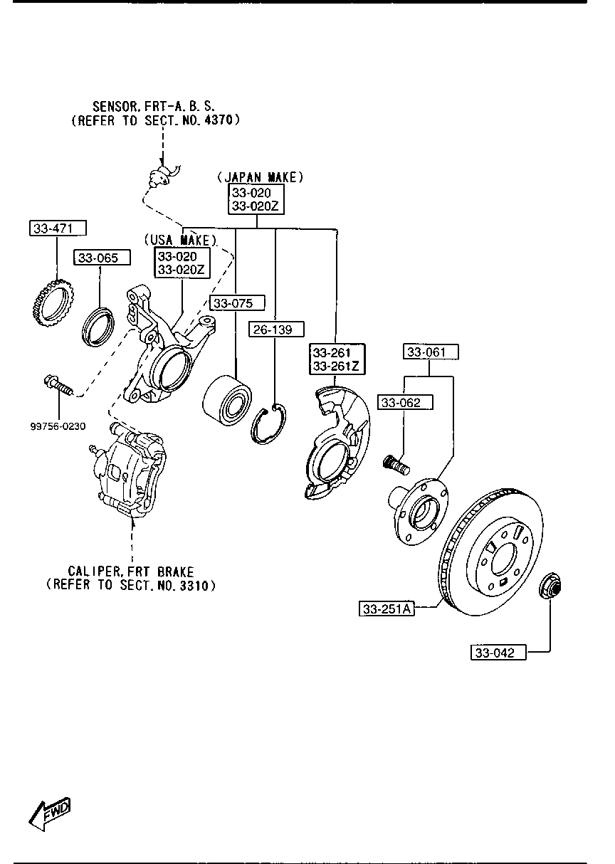 MAZDA GA2A-33-047 - Комплект подшипника ступицы колеса parts5.com