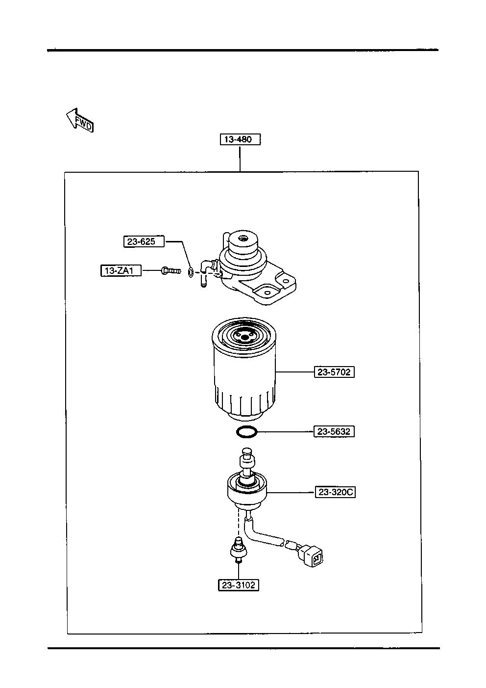 Daihatsu 1456-23-570A - Топливный фильтр parts5.com