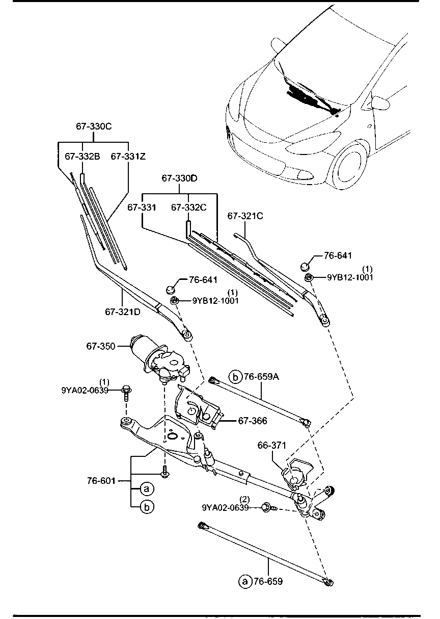 MAZDA D521-67-333A - Щетка стеклоочистителя parts5.com