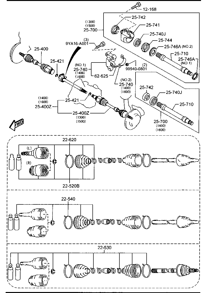 MAZDA FD80-22-530A - Пыльник, приводной вал parts5.com