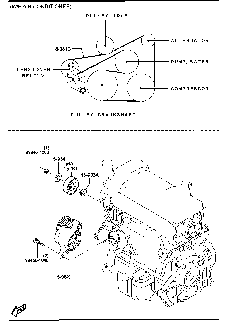 MAZDA ZJ38-15-980C - Направляющий ролик, поликлиновый ремень parts5.com