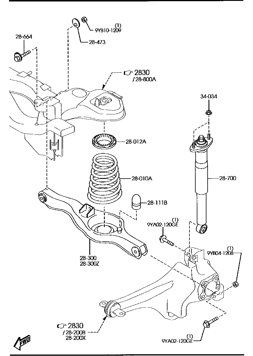 MAZDA BP4K-28-66ZB - Болт регулировки развала колёс parts5.com