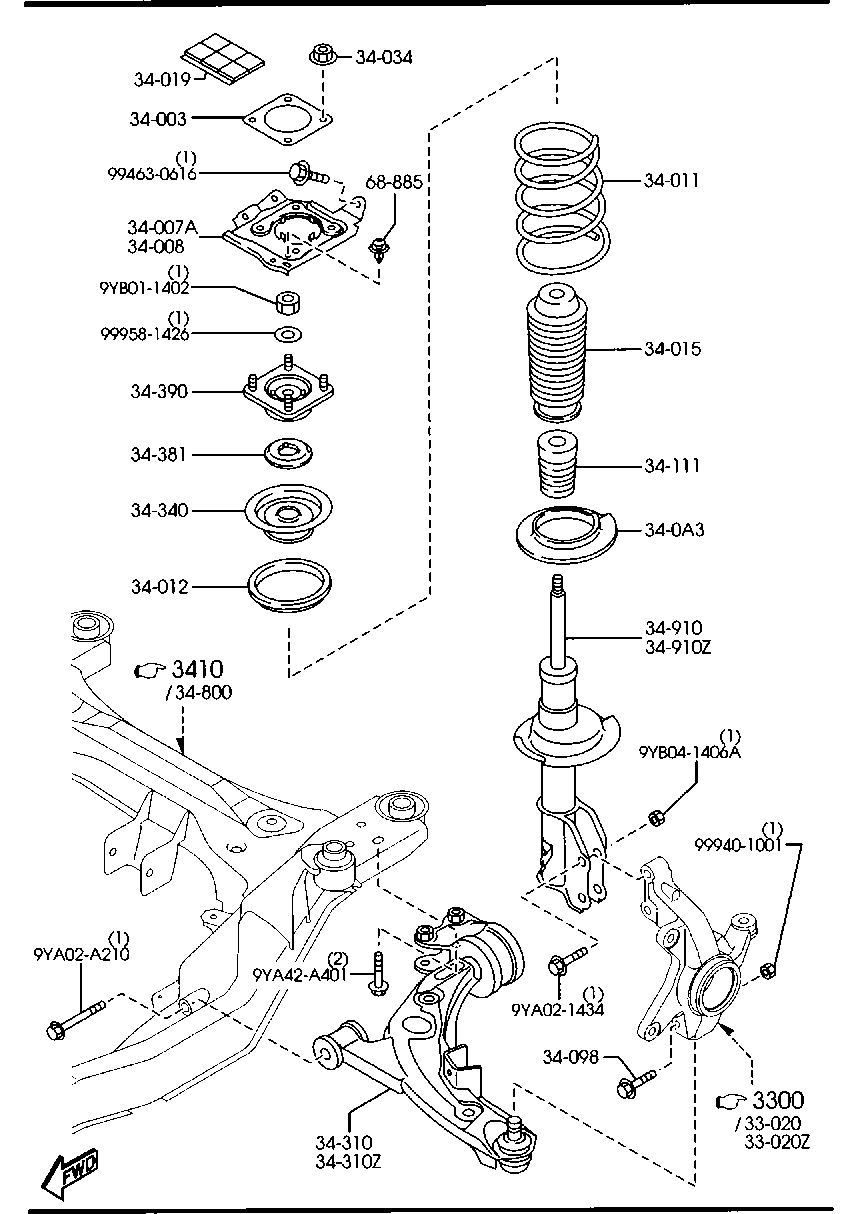 Lincoln TD11-34-350B - Шаровая опора, несущий / направляющий шарнир parts5.com