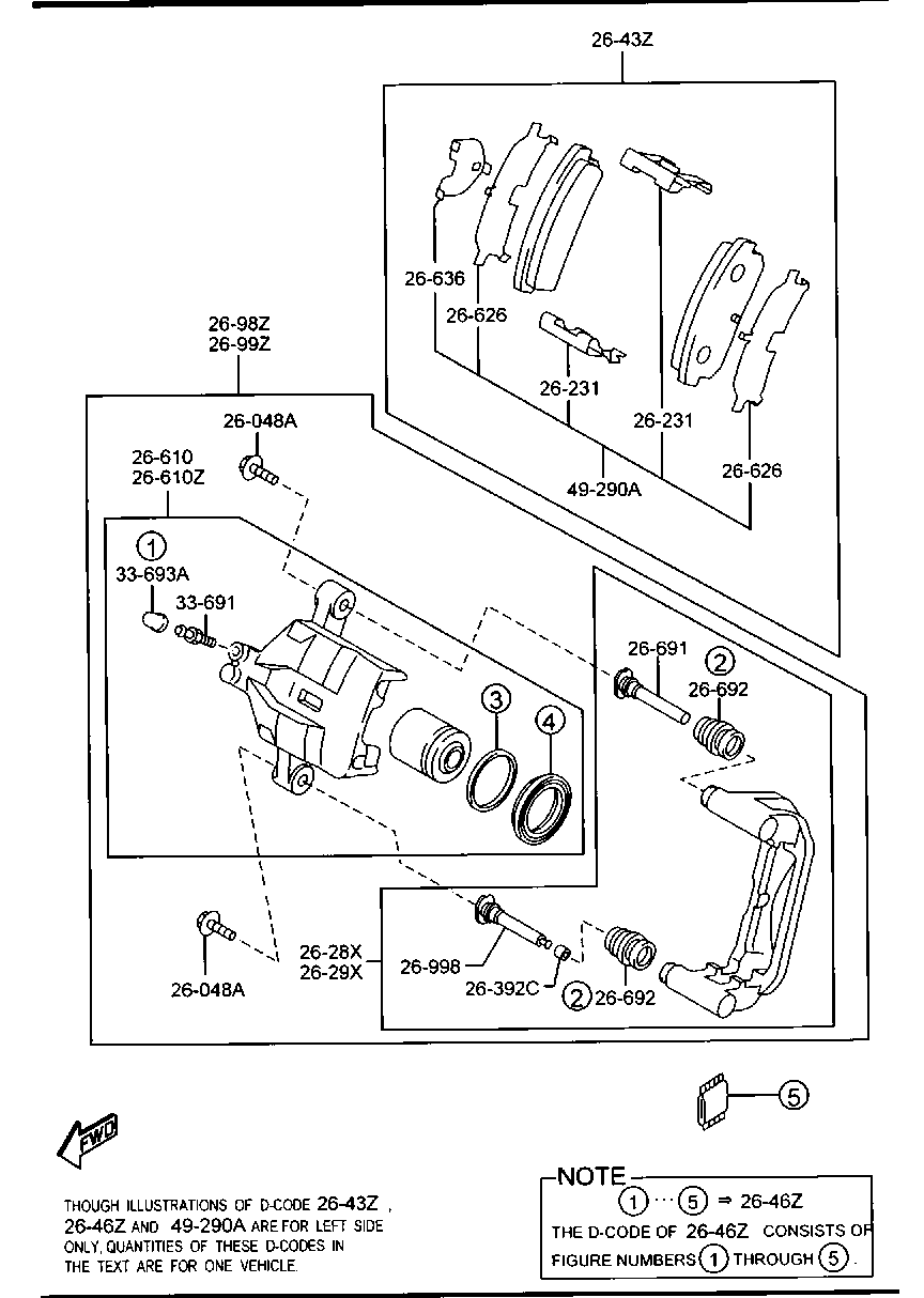 MAZDA (FAW) L2Y7-26-43Z - Тормозные колодки, дисковые, комплект parts5.com