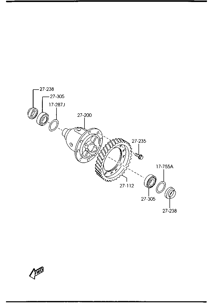 MAZDA AC01-27-238 - Уплотнительное кольцо вала, приводной вал parts5.com