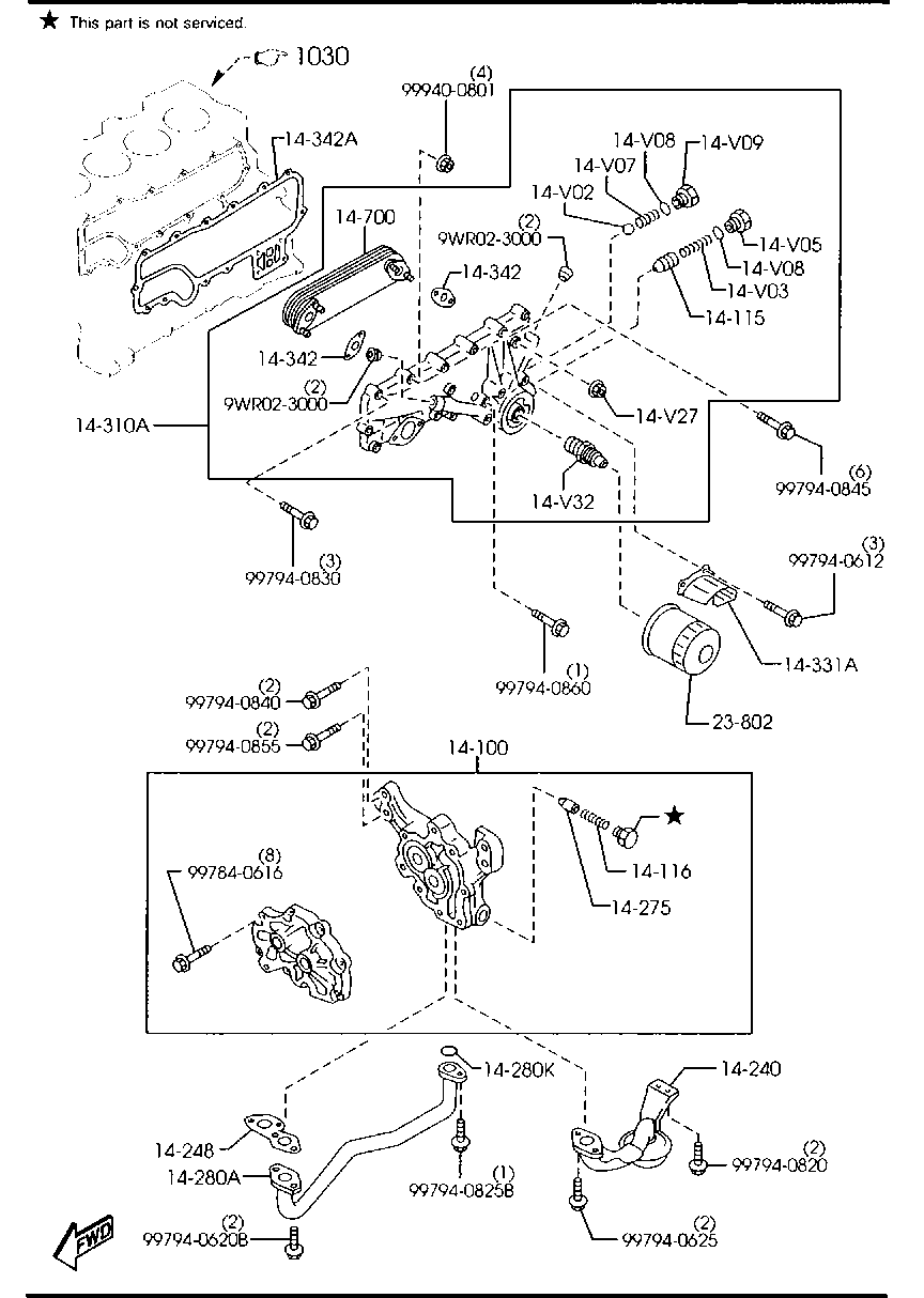 MAZDA W LY0-14302 - Масляный фильтр parts5.com