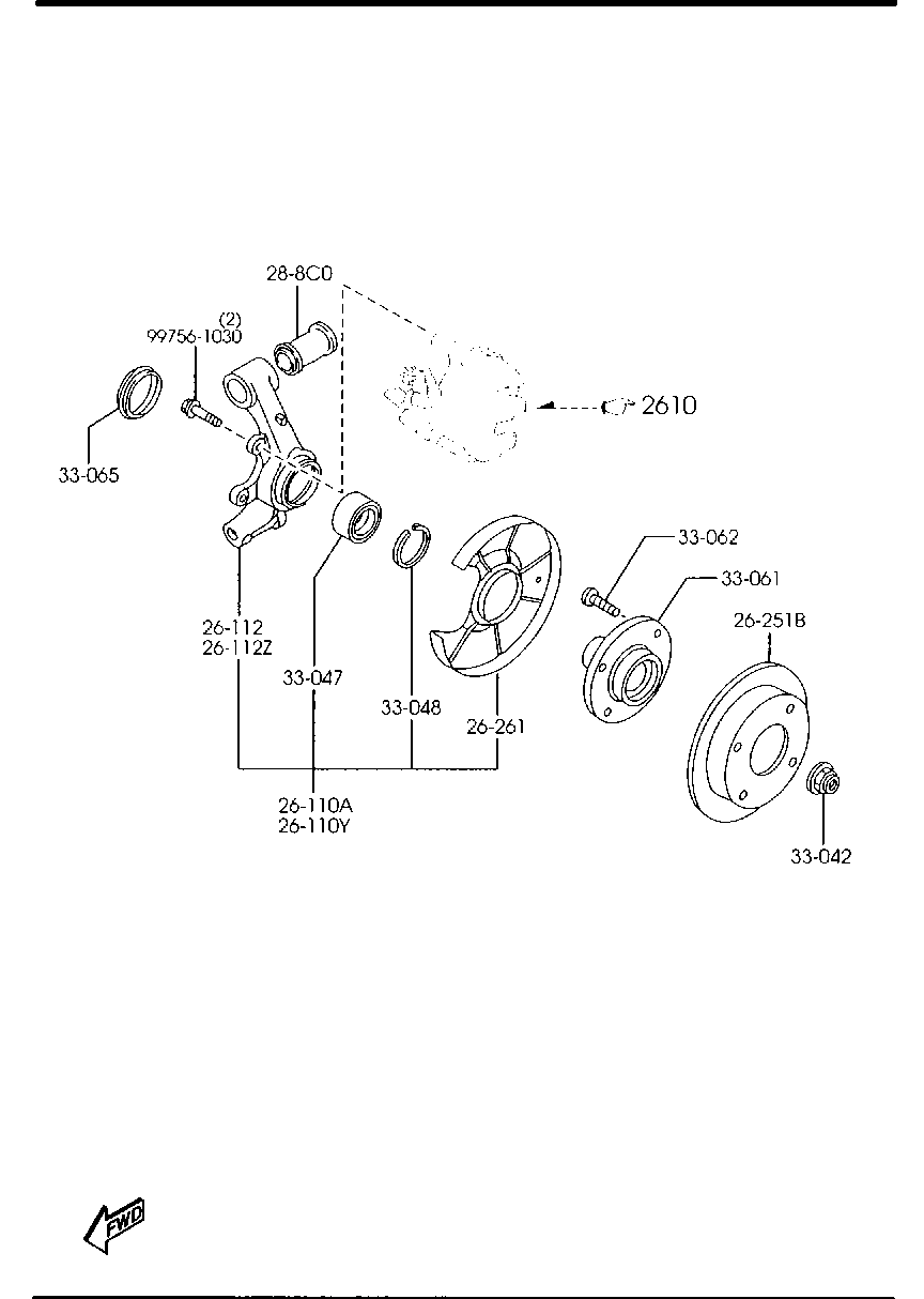 MAZDA B21M-33-048 - Комплект подшипника ступицы колеса parts5.com