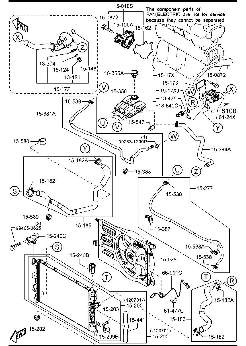 MAZDA Y662-15-17X - Термостат, охлаждающая жидкость parts5.com