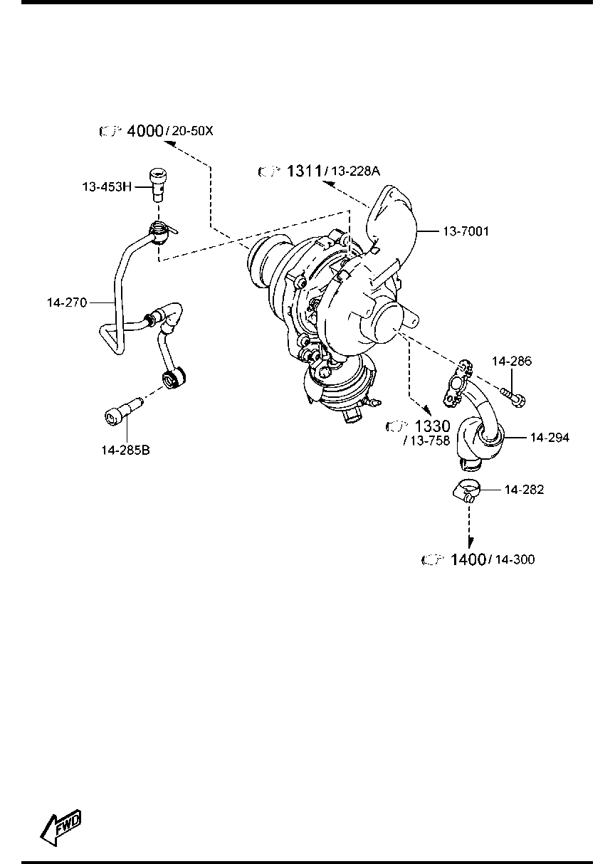 MAZDA Y650-13-700 - Турбина, компрессор parts5.com