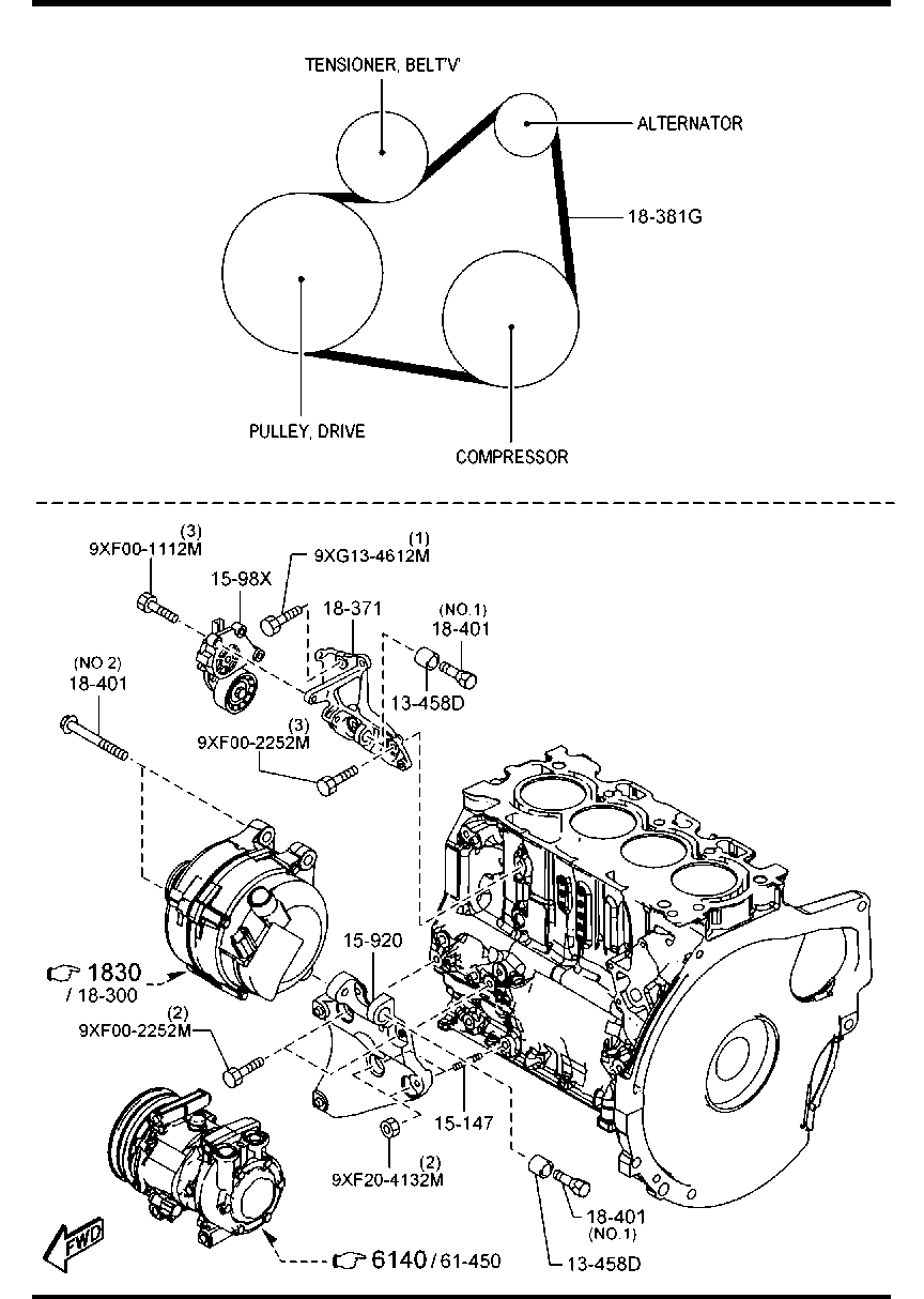 MAZDA Y650-15-909A - Поликлиновой ремень parts5.com