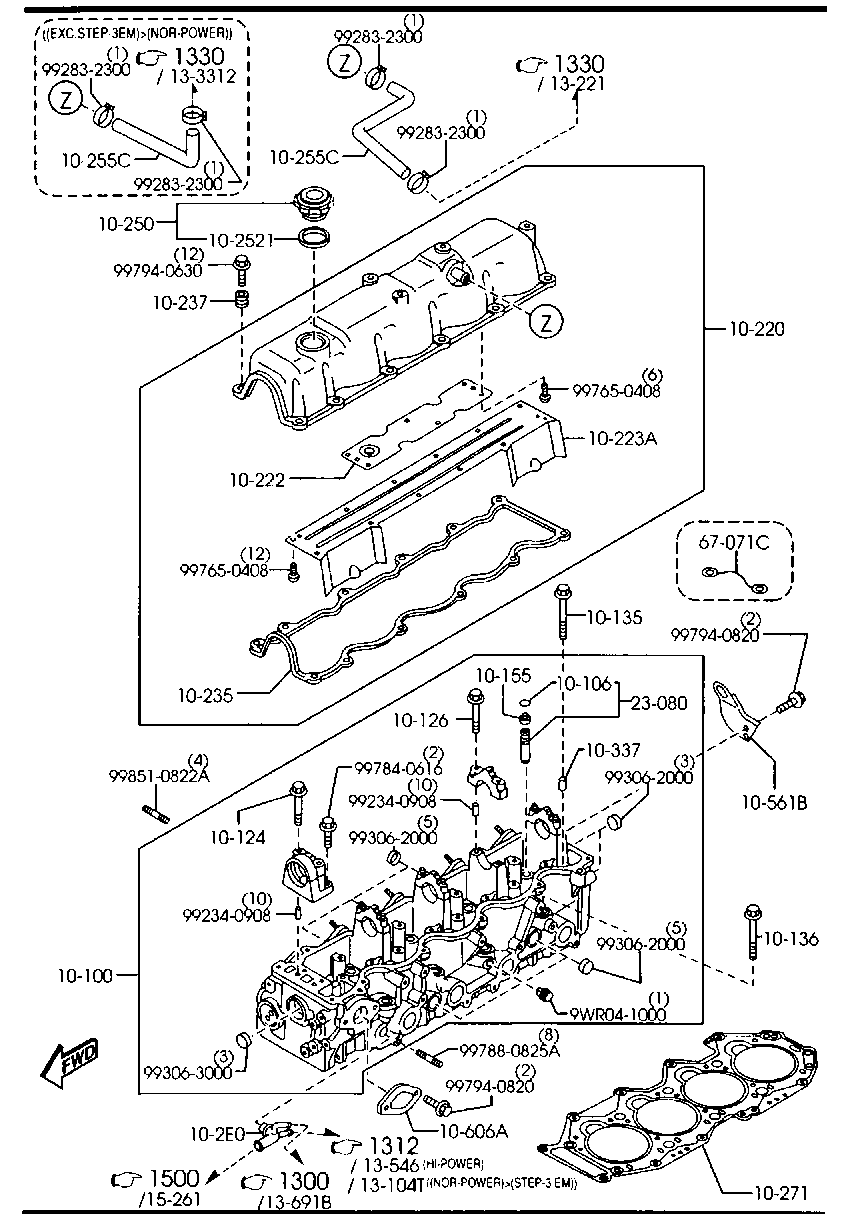 MAZDA WL02-10-155 - Уплотнительное кольцо, стержень клапана parts5.com