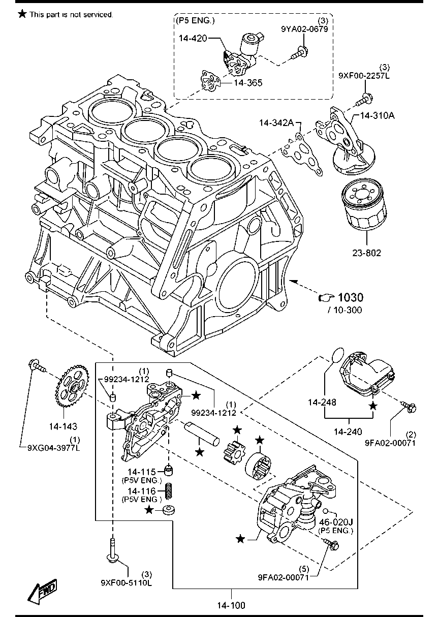 MAZDA PE01-14-302A - Масляный фильтр parts5.com