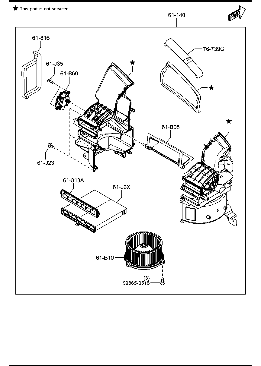 MAZDA D09W-61-J6X - Фильтр воздуха в салоне parts5.com