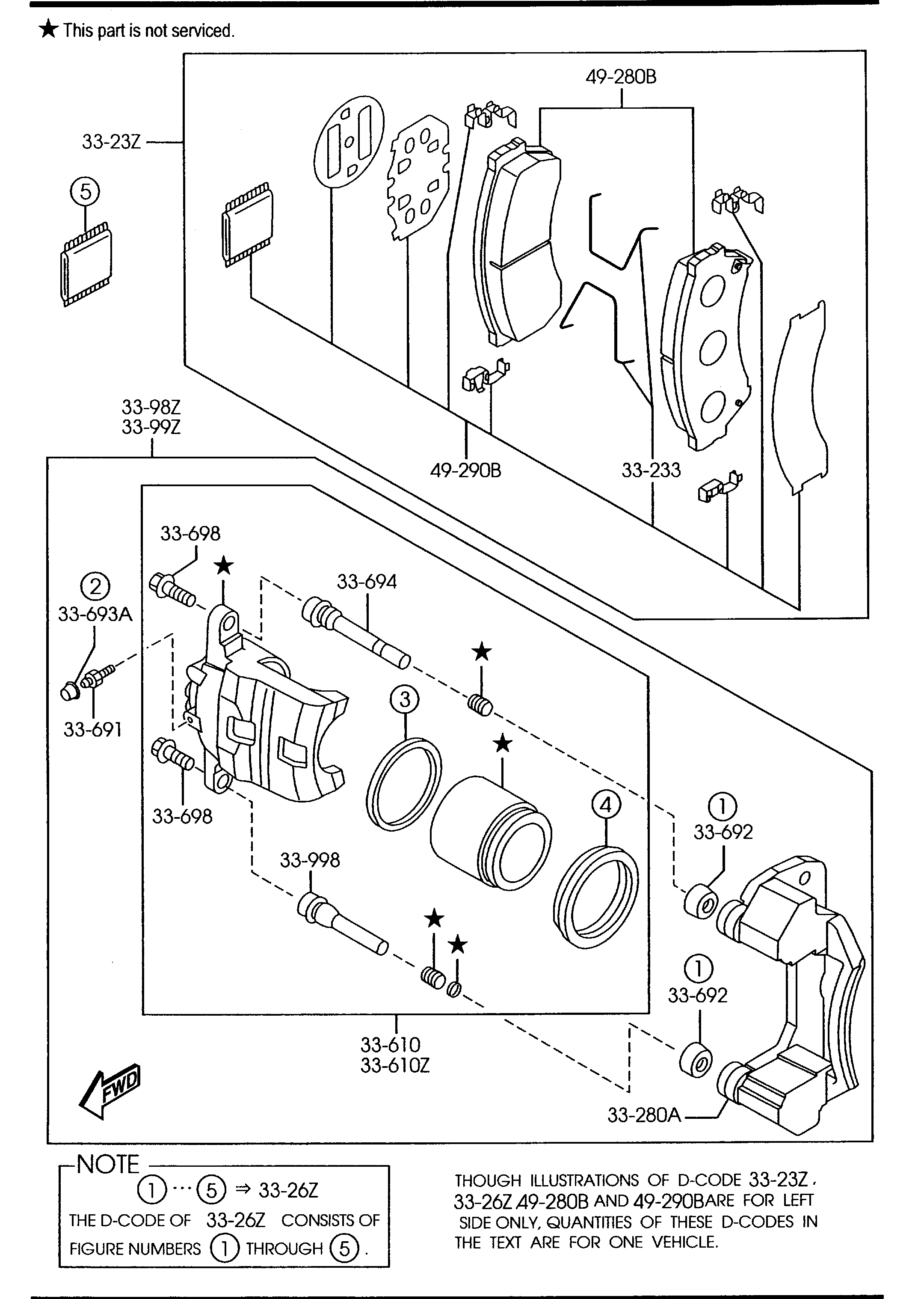 MAZDA GPYB-33-23ZG - Тормозные колодки, дисковые, комплект parts5.com