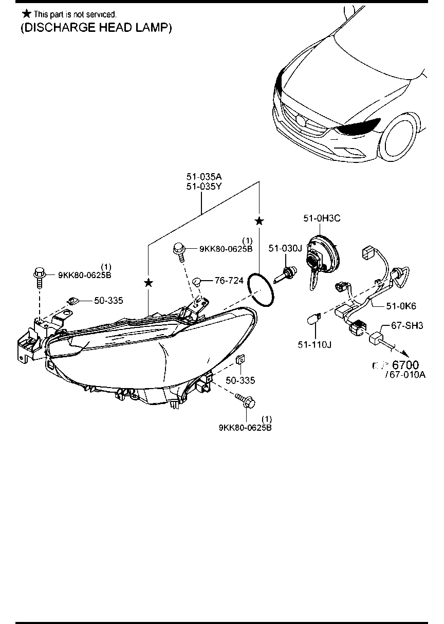 MAZDA GHR4-51-0H3 - Устройство зажигания, газоразрядная лампа parts5.com