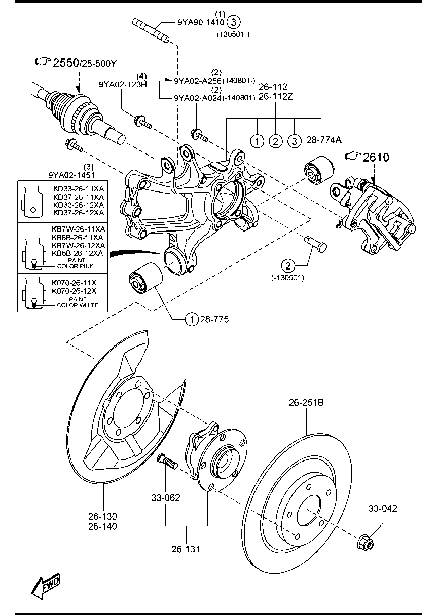 MAZDA KD35-26-15XB - Комплект подшипника ступицы колеса parts5.com