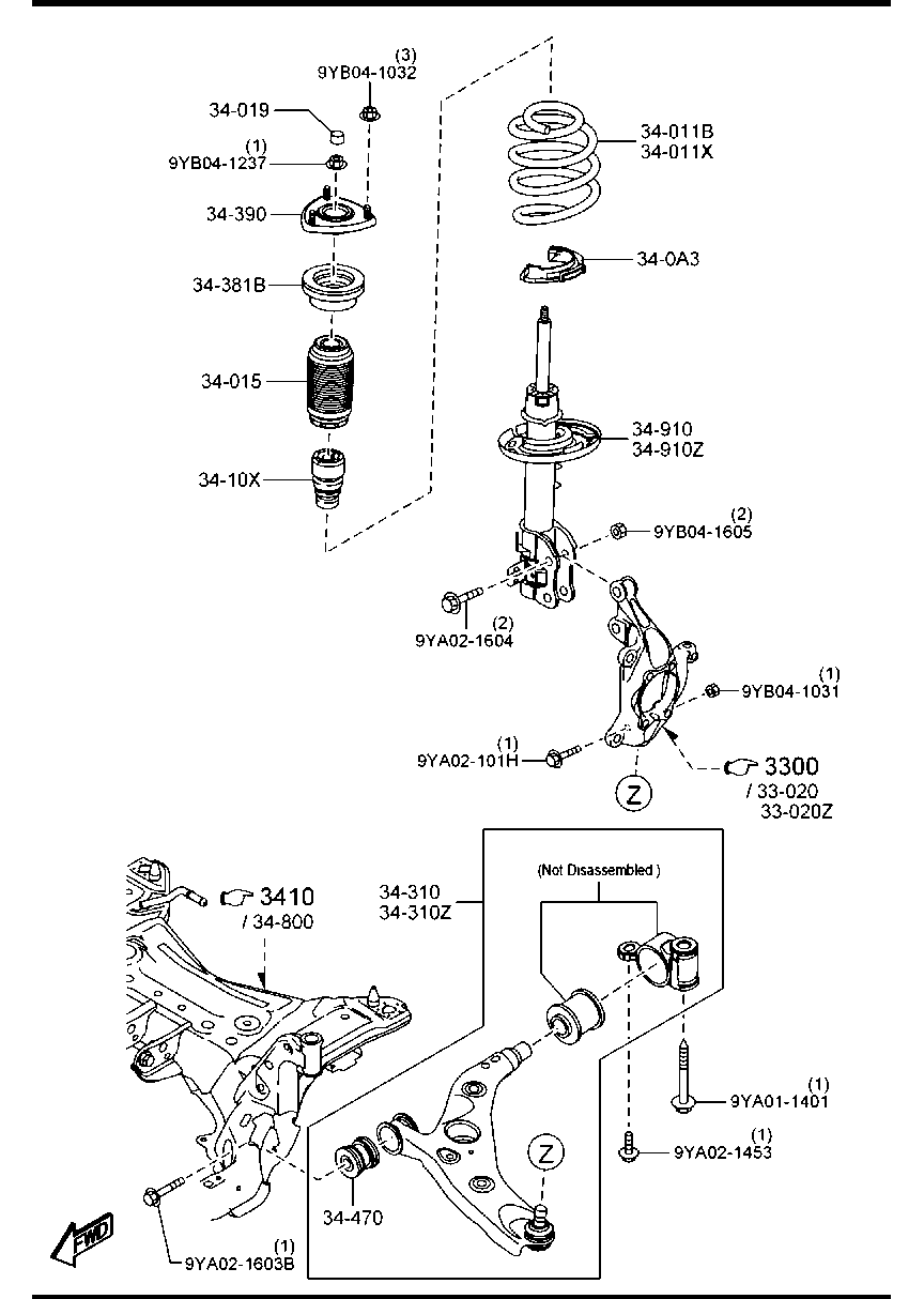 MAZDA KA0G-34-300F - Рычаг подвески колеса parts5.com