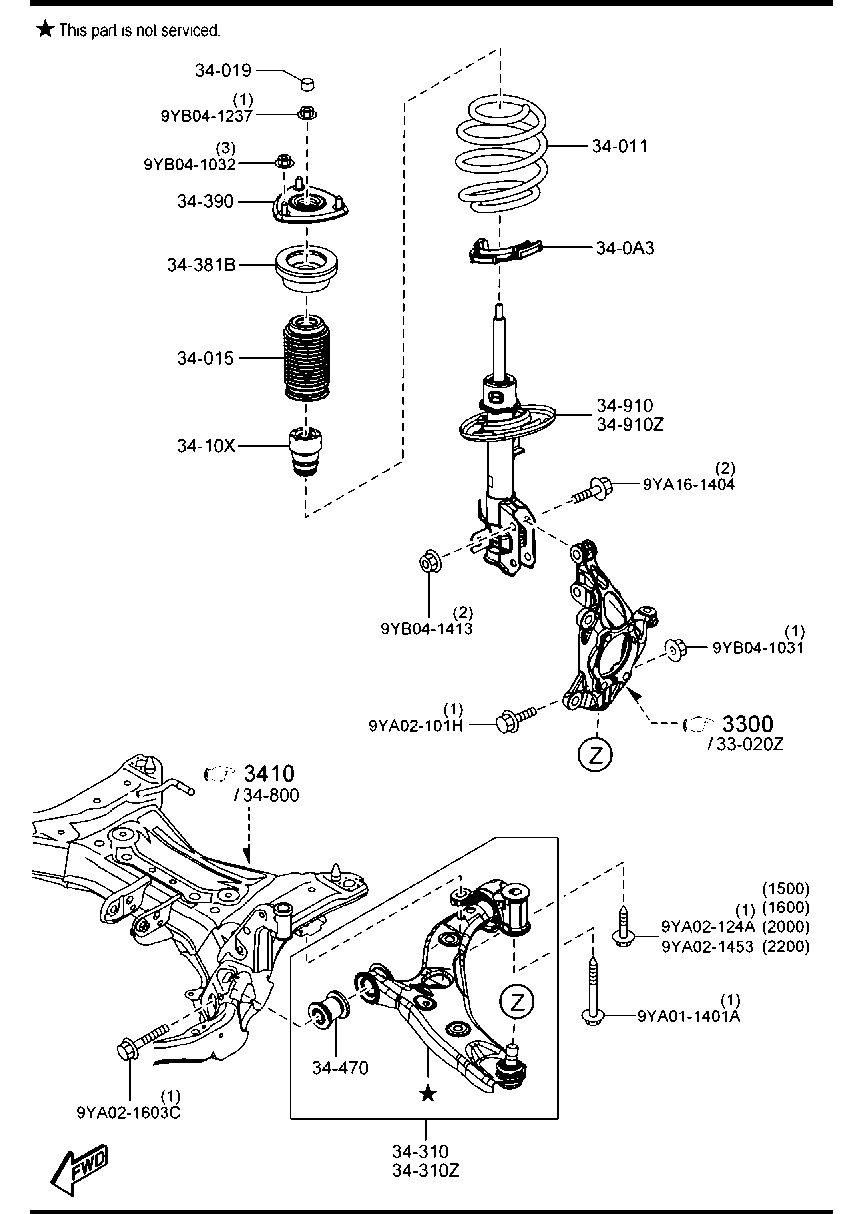 MAZDA KD35-34-380B - Опора стойки амортизатора, подушка parts5.com