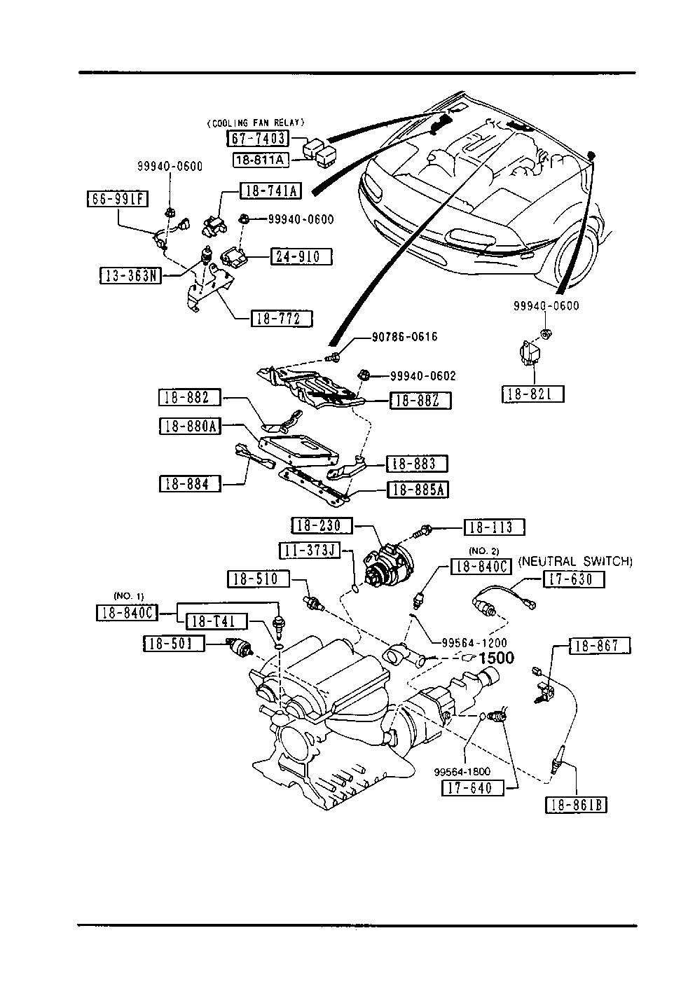 MAZDA 8574-18-840 - Датчик, температура охлаждающей жидкости parts5.com