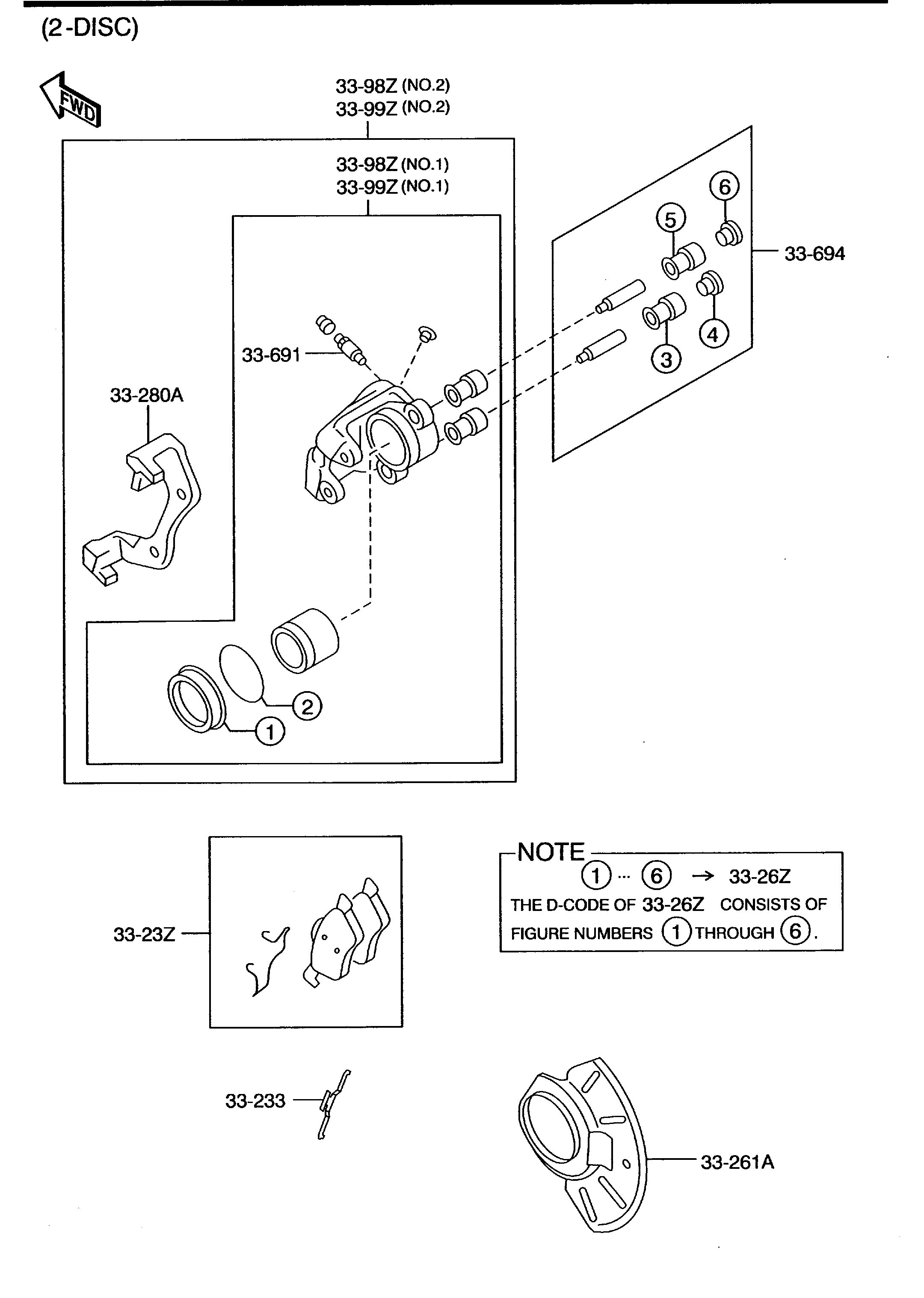 MAZDA EC01-33-233 - Комплектующие для колодок дискового тормоза parts5.com