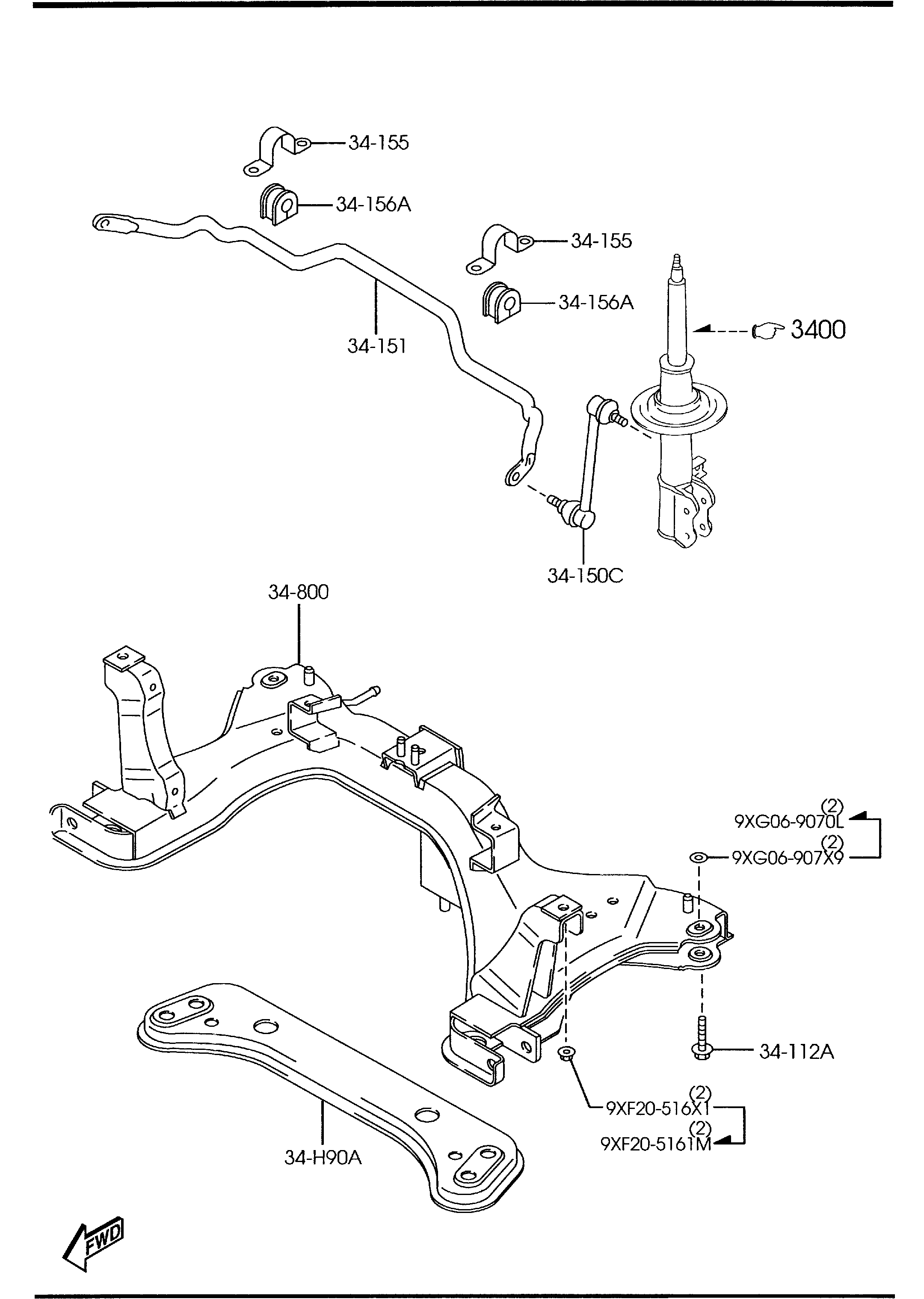 MAZDA ZZC0-34-150 - Тяга / стойка, стабилизатор parts5.com