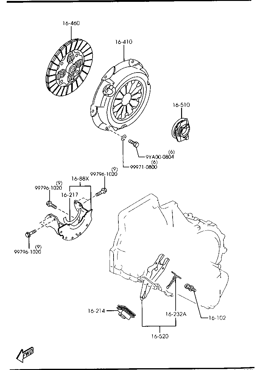 MAZDA B631-16-460B - Диск сцепления, фрикцион parts5.com