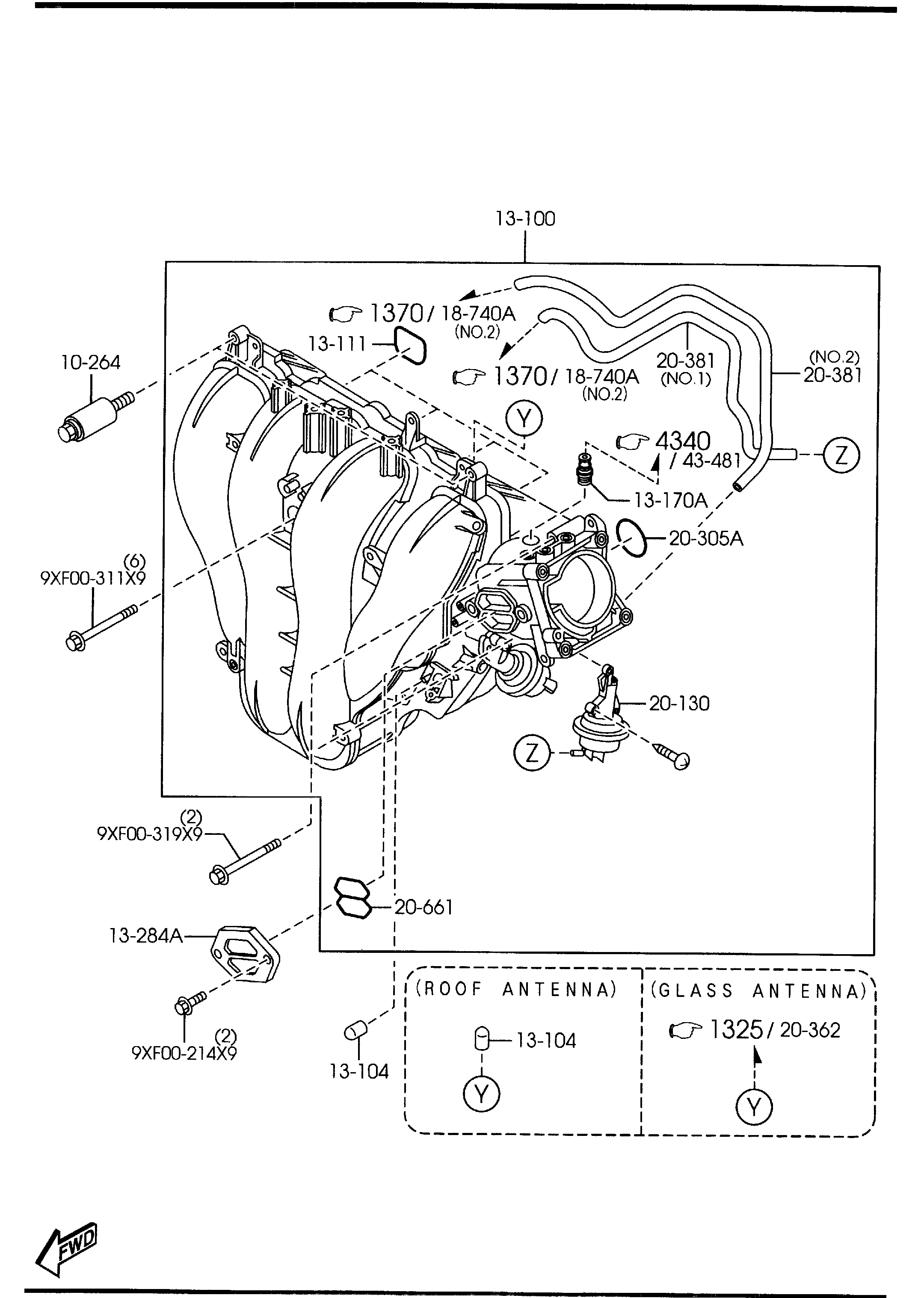 MAZDA LF01-13-111 - Прокладка, впускной коллектор parts5.com