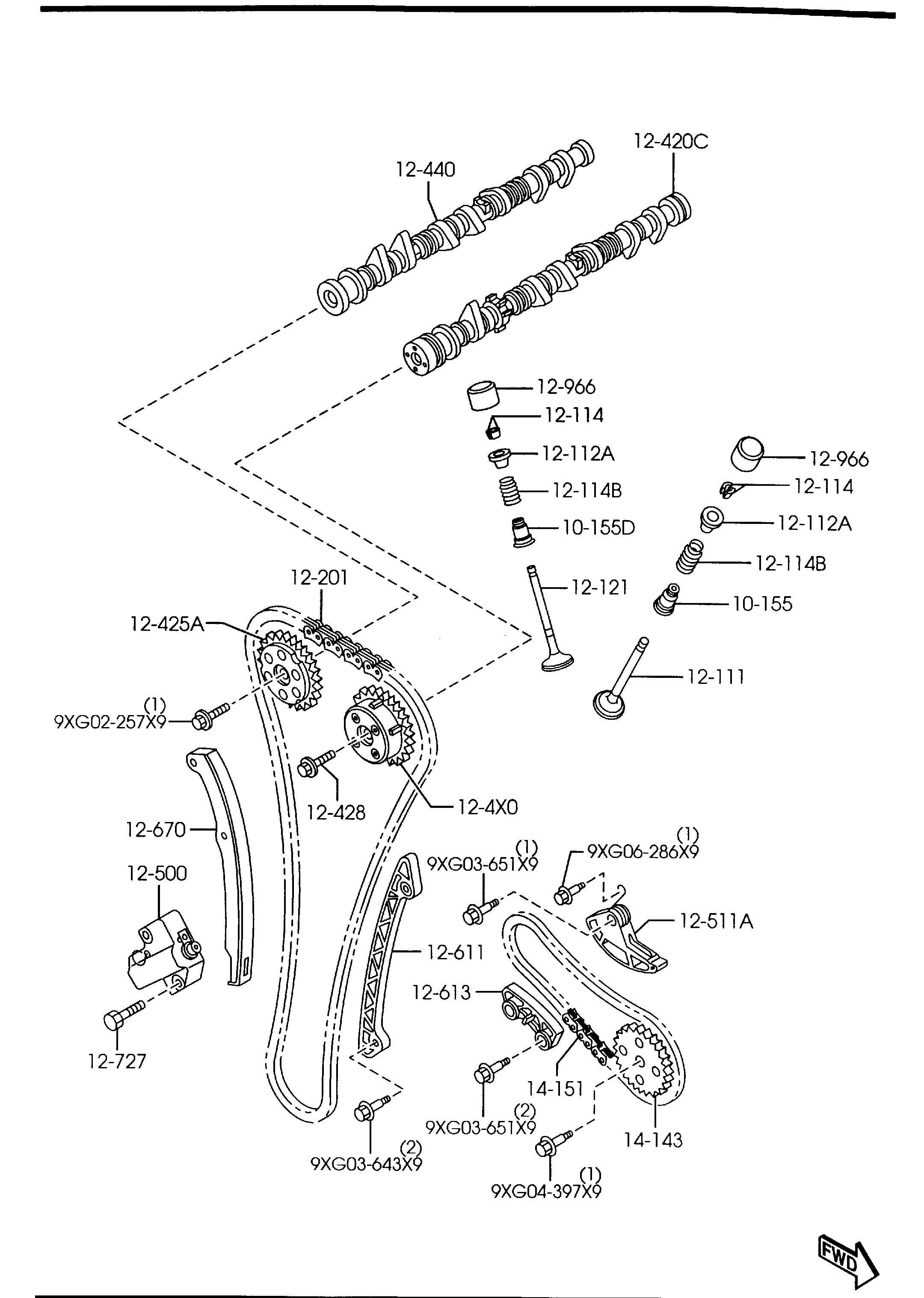 MAZDA L321-14-151 - Комплект цепи привода распредвала parts5.com